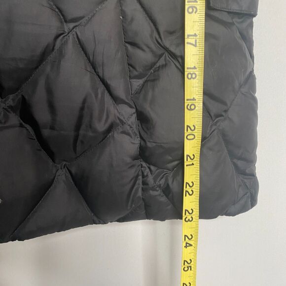 Eddie Bauer Quilted Goose Down Vest Black Adjustable Snap Waist Womens S - Picture 13 of 15